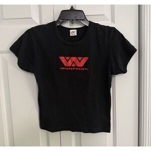 Vintage Wumpscut 90s Industrial Band Womens T Shirt Size XS/S Black Red Logo Tee